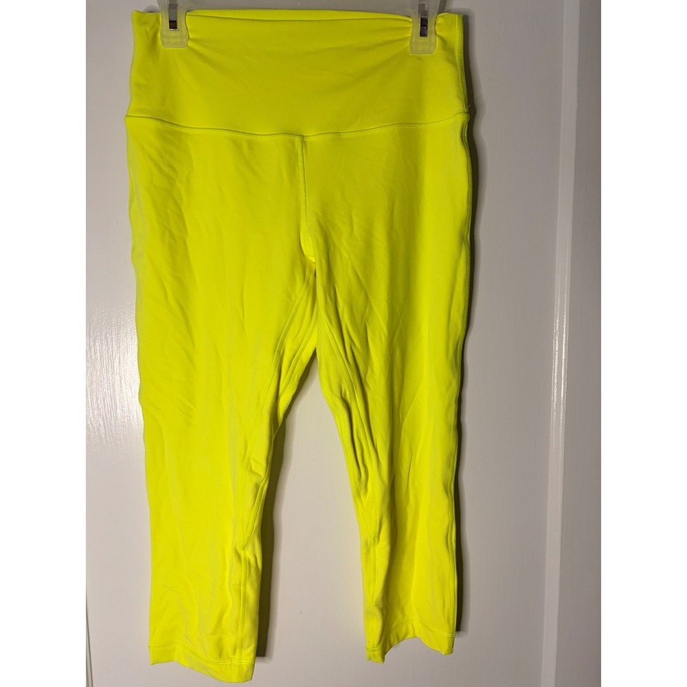 Lululemon Align High-Rise Crop 21 Electric Lemon Neon Yellow Leggings Size 10